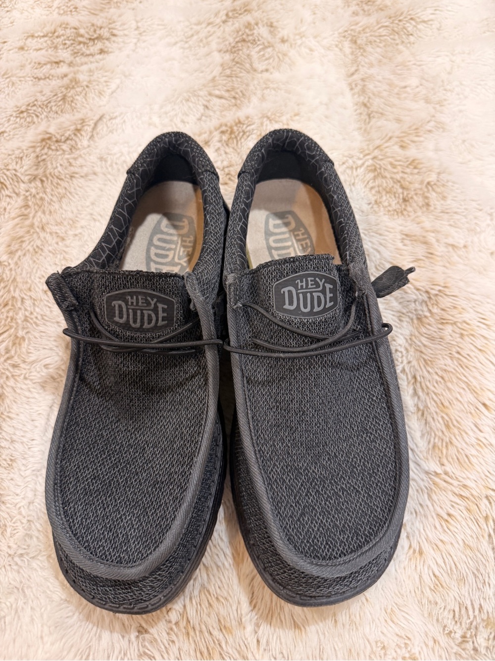 Hey Dude Wally Sox Micro Total Black Men’s Size 10 Shoes - Picture 3 of 6